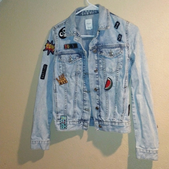 TRF Denim Zara Light Denim Jacket with Patches XS - Picture 1 of 5